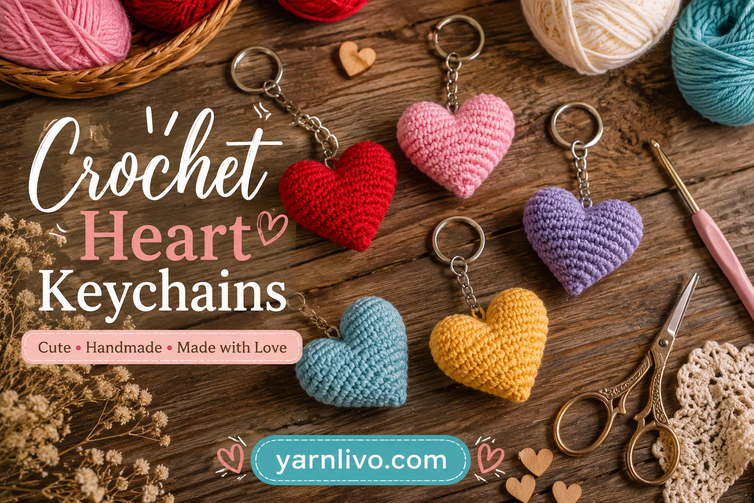 22 Sweet Crochet Heart Keychain Designs for Thoughtful Handmade Gifts