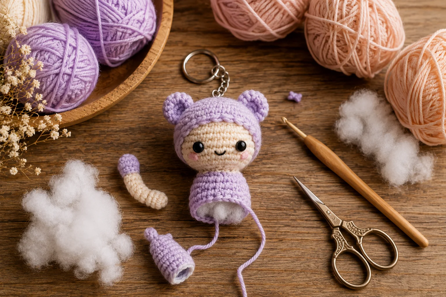 how to crochet an amigurumi keychain