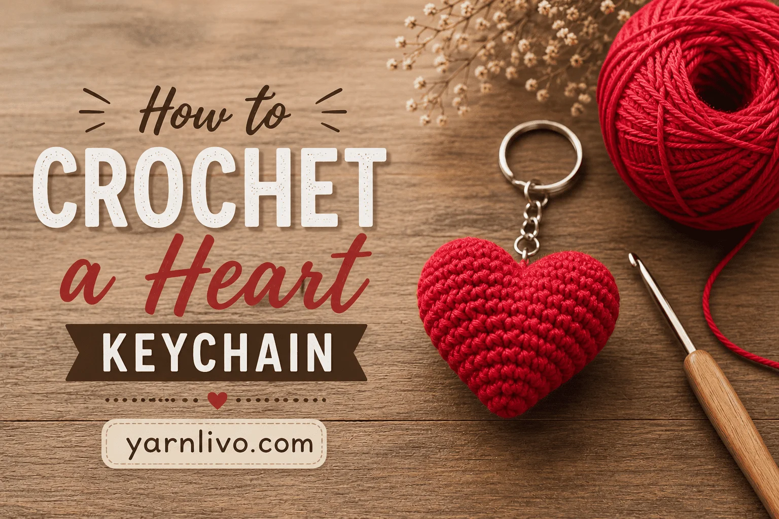 how to crochet a heart keychain